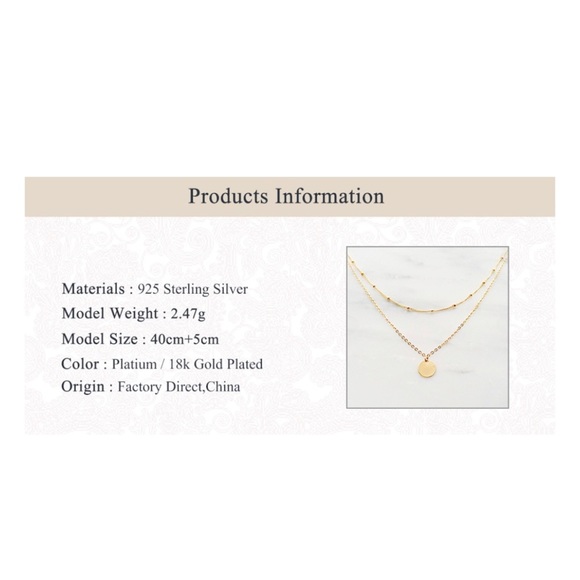 Shiny Disc Double Chain Gold S925 Choker Necklace - Picture 6 of 6